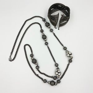 Macy’s Long Necklace and Bangle Bracelet Set